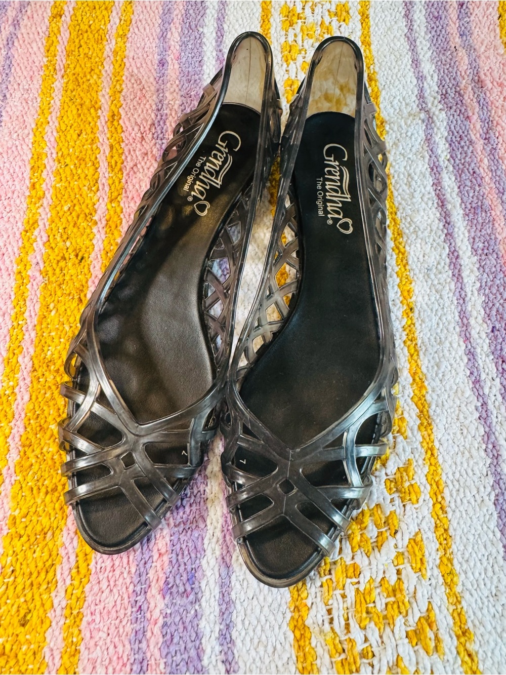 Grendha The Original Peep-Toe Jelly Flats
